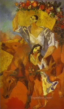 Pablo Picasso Painting - The Peasants Composition 1906 cubist Pablo Picasso